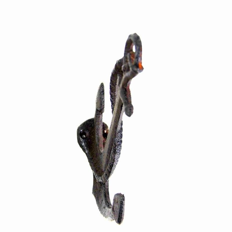 جودة Decorative Anchor Shape Black Iron Coat Hooks Cast Iron Crafts مصنع