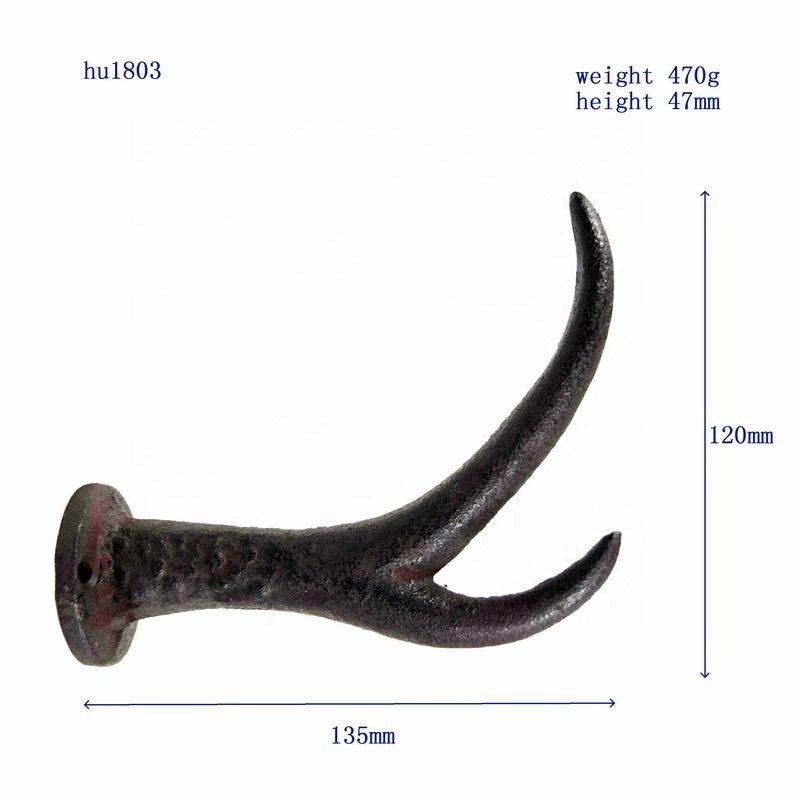 جودة Deer Antler Cast Iron Wall Hooks Cast Iron Crafts Rust مصنع