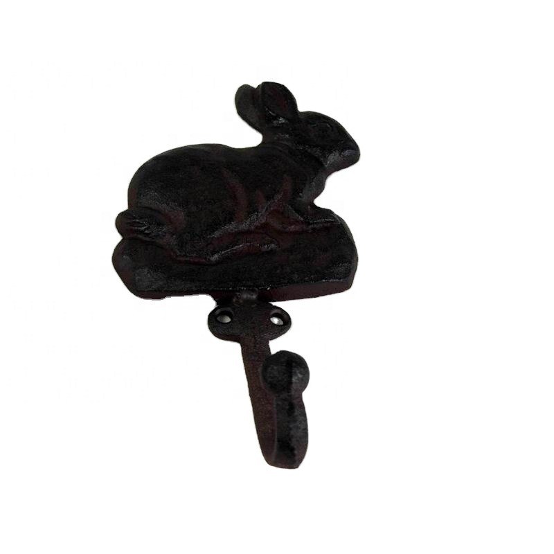 جودة Antique Cute Rabbit Cast Iron Hat Hooks Cast Iron Crafts مصنع