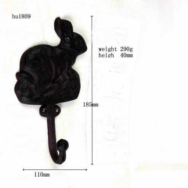 جودة Antique Cute Rabbit Cast Iron Hat Hooks Cast Iron Crafts مصنع