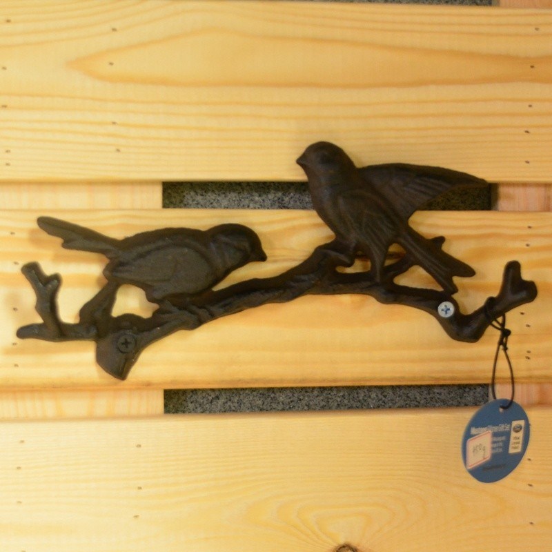 جودة Antique Wall Mount Bird shape Black Iron Coat Hooks مصنع