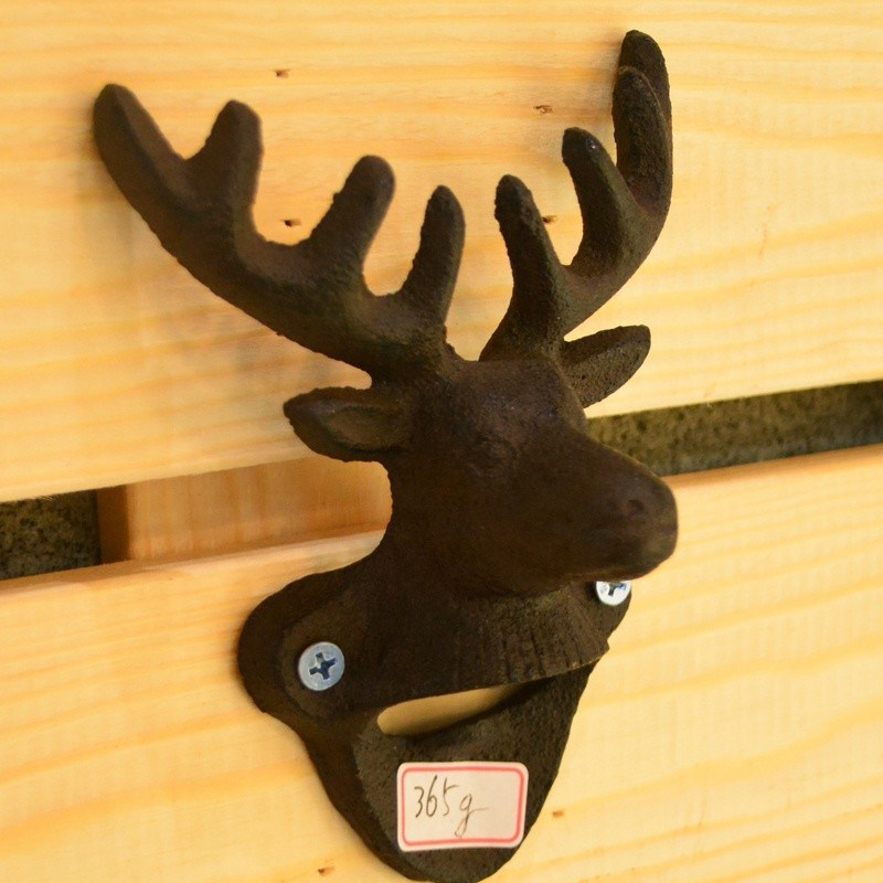 جودة Home Decor Deer Head Brown Rust Cast Iron Bottle Opener مصنع