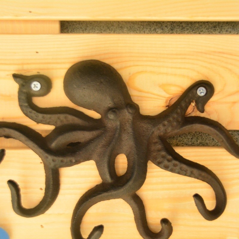 جودة Wall Mounted Creative Octopus Cast Iron Hat Hooks مصنع