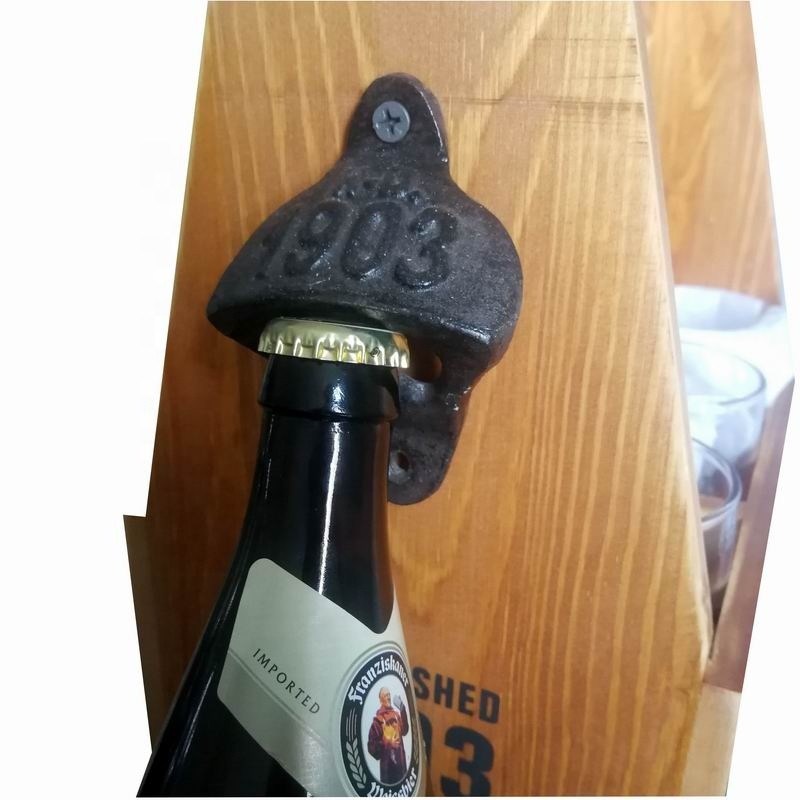 جودة Wall Mount Iron Bottle Opener Cast Iron Crafts For Bar Club مصنع