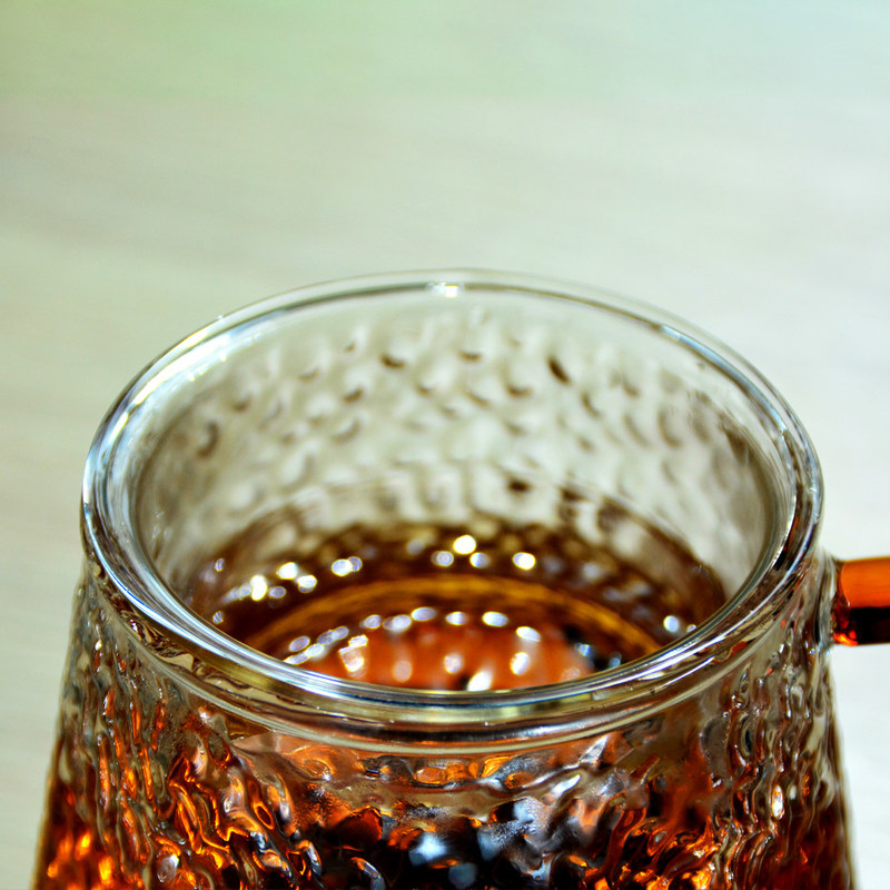 جودة Handmade Glass Tea Mug With Embossed pattern High Borosilicate GlassTea Cup Tumbler Drinking Glasses مصنع