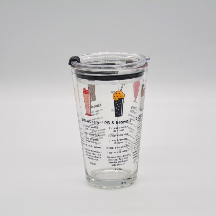 جودة Decorated Pint Ice Tea Glass Cup With Lid And Silicate Straw Cocktail Tumbler Drinking Glasses مصنع