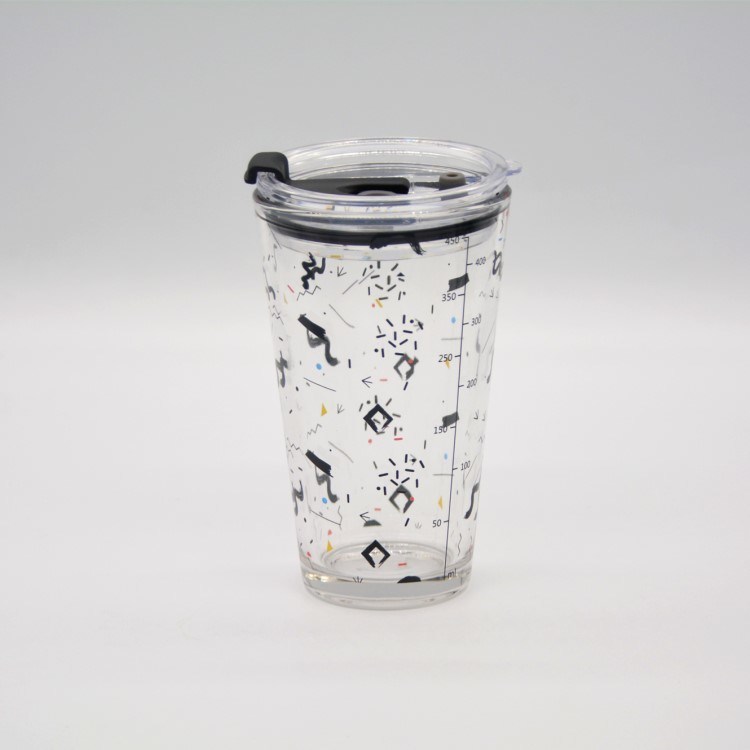 جودة Decorated Pint Ice Tea Glass Cup With Lid And Silicate Straw Cocktail Tumbler Drinking Glasses مصنع