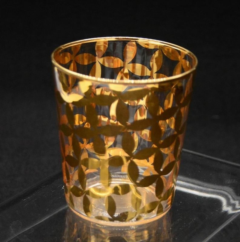 جودة Gold Print High End Stemless Wine Glass Tumbler , Crystal Highball Glasses مصنع