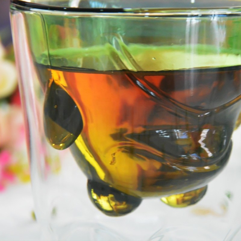 جودة Green Borosilicate Double Layer Colored Drinking Glasses مصنع