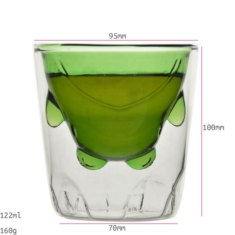 جودة Green Borosilicate Double Layer Colored Drinking Glasses مصنع