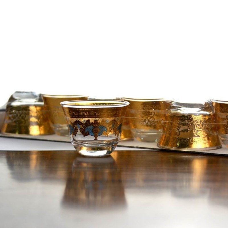 جودة High End Luxury Gold Decal Decorated Tumbler Drinking Glasses مصنع