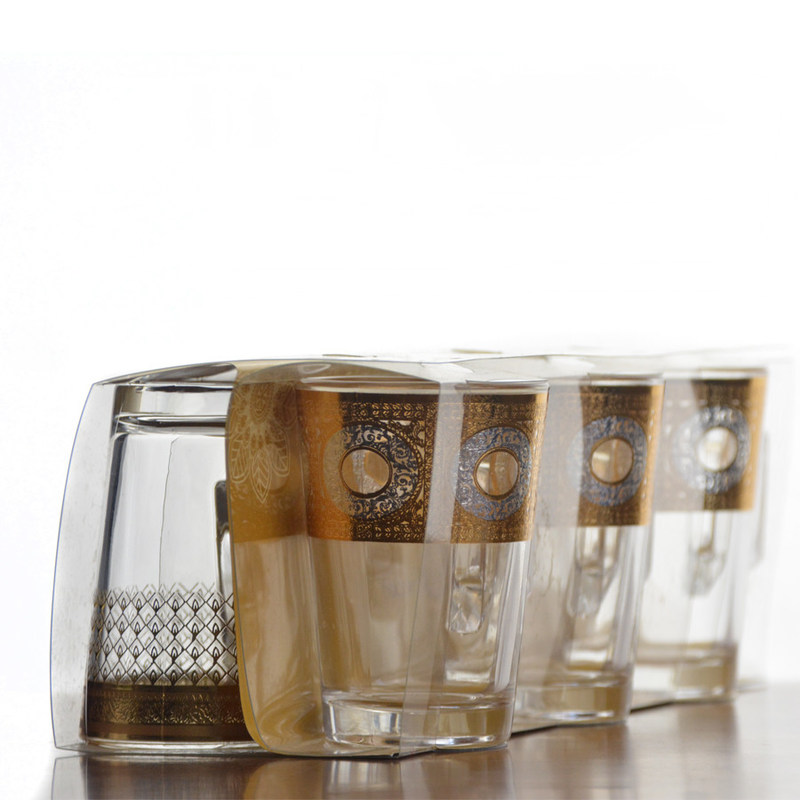 جودة Golden Decorated Gold Decal Tumbler Drinking Glasses مصنع