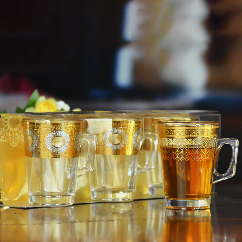 جودة Golden Decorated Gold Decal Tumbler Drinking Glasses مصنع