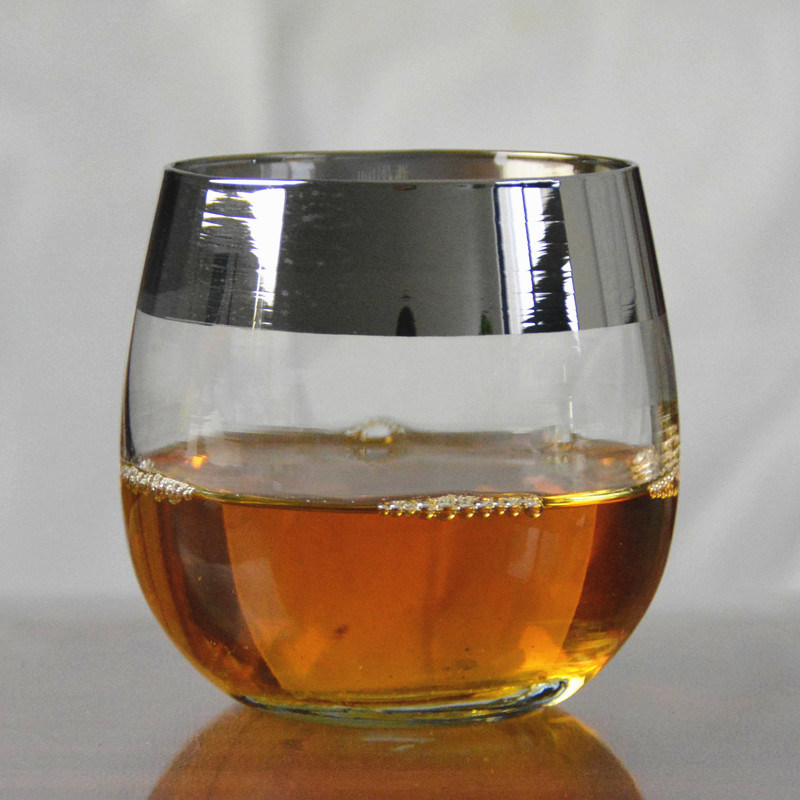 جودة Silver Rim Ion Plated Platinum Tumbler Drinking Glasses مصنع