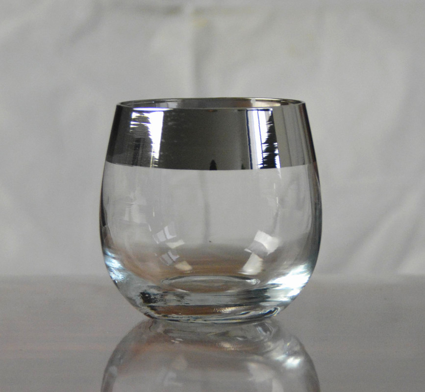 جودة Silver Rim Ion Plated Platinum Tumbler Drinking Glasses مصنع
