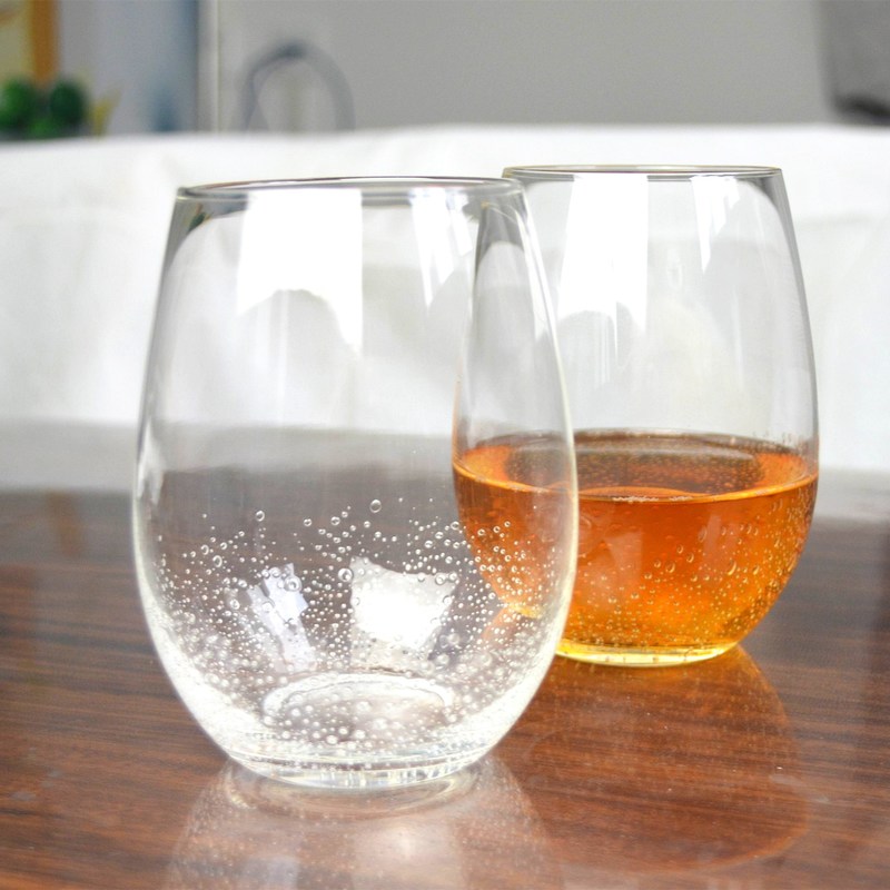 جودة 500ml Transparent Stemless Whiskey Tumbler Glasses , Wine Glass Tumbler مصنع