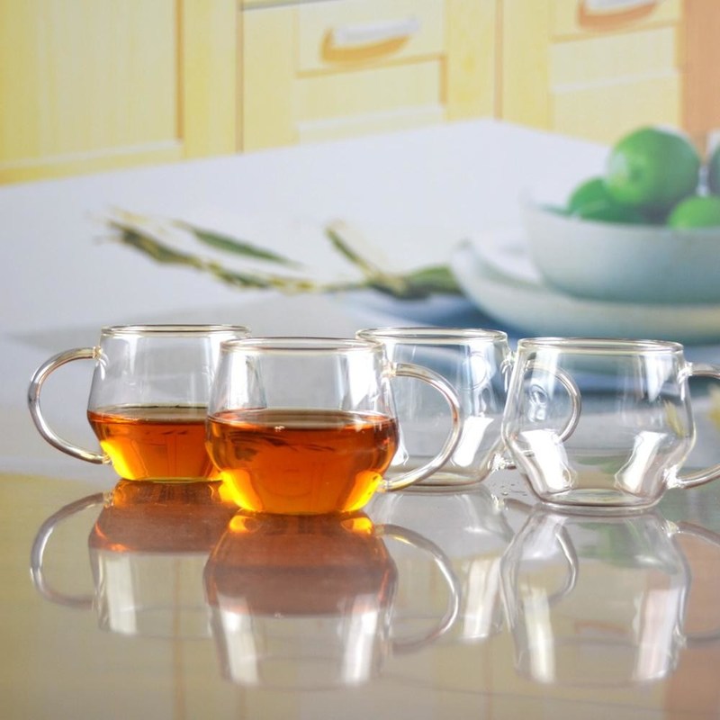 جودة Borosilicate Heat Resistant Tea Glass Mug With Handle مصنع