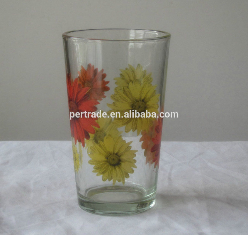 جودة Silk Printed Blooming Daisy 16 Oz Highball Glasses مصنع