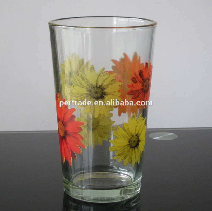 جودة Silk Printed Blooming Daisy 16 Oz Highball Glasses مصنع