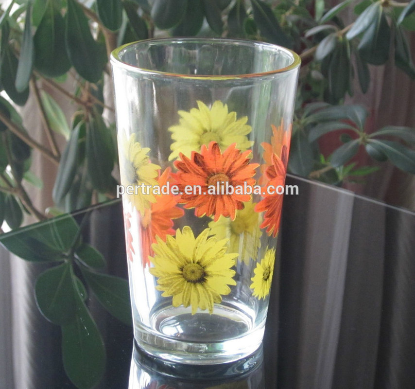 جودة Silk Printed Blooming Daisy 16 Oz Highball Glasses مصنع