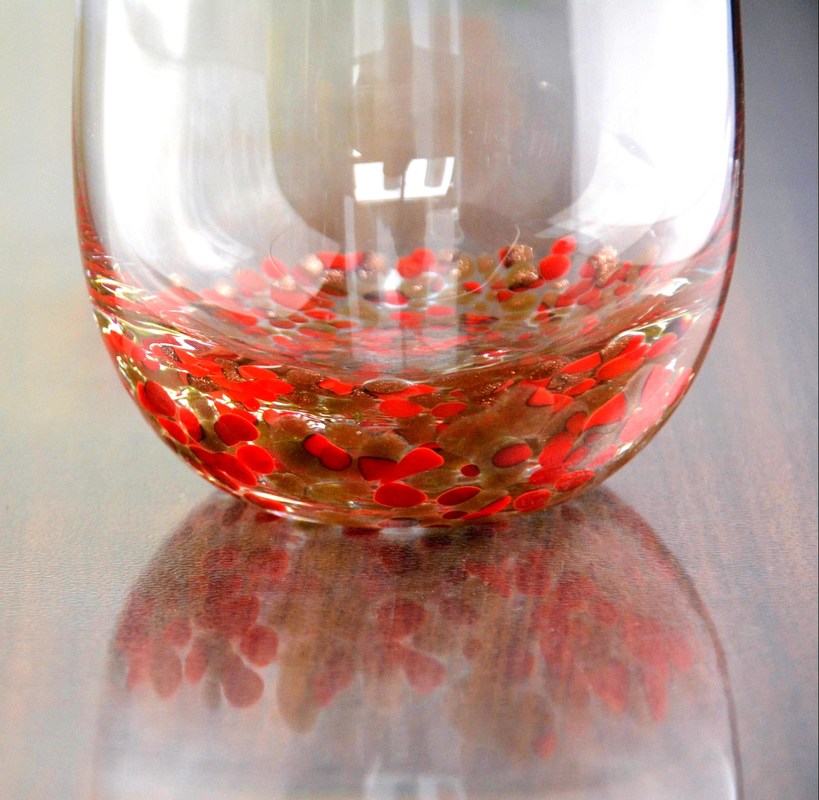 جودة Red Stars Bottomed Creative Macadam Tumbler Drinking Glasses مصنع