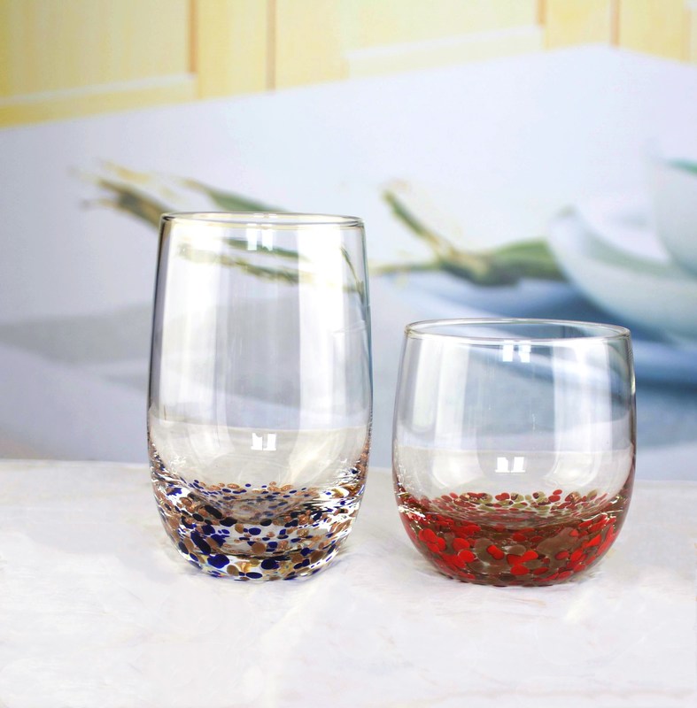 جودة Red Stars Bottomed Creative Macadam Tumbler Drinking Glasses مصنع