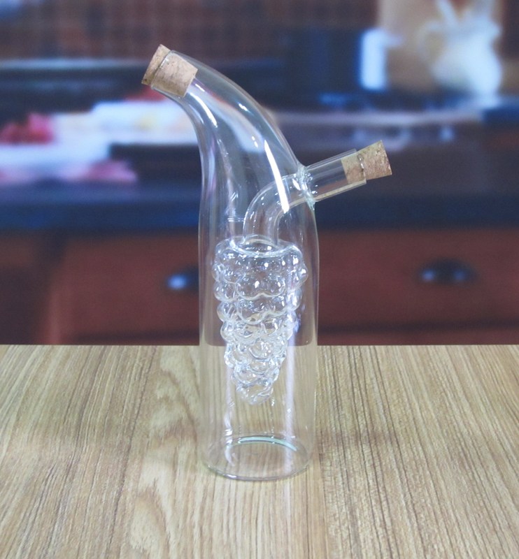 جودة Double Layer Grape Shape Glass Canister With Lid For Oil مصنع