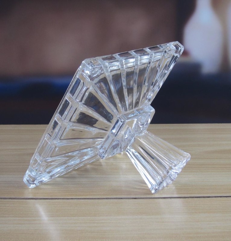 جودة Square Optic Stripes Glass Storage Jars For Candy مصنع