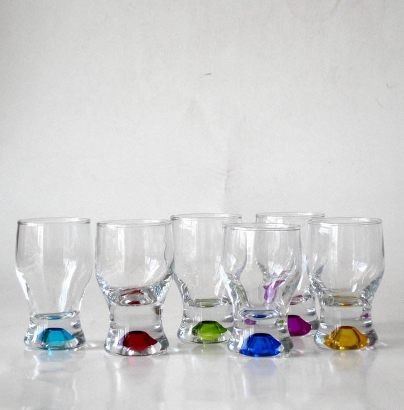 جودة Handpainted Rainbowl Bottom Crystal Shot Glasses For Pub مصنع