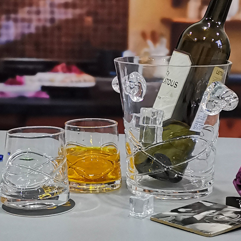 جودة Inlaid Arc Design Handmade Whiskey Glass مصنع
