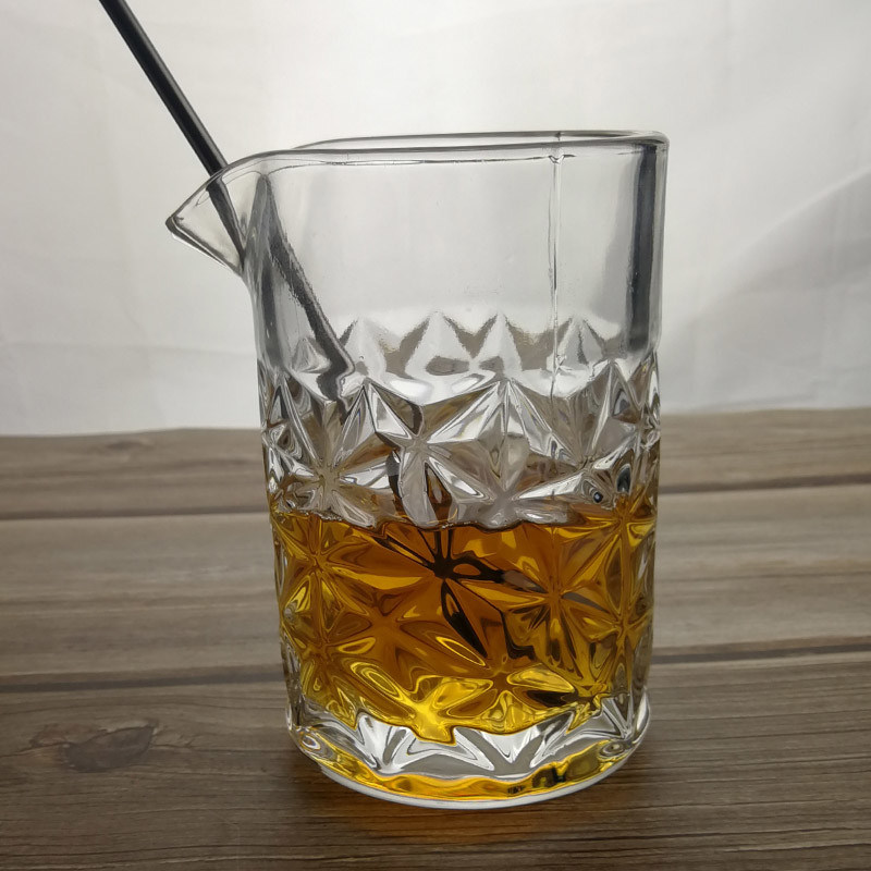 جودة 450ml Engraved Scotch Mixing Glasses With Embossed Pattern مصنع