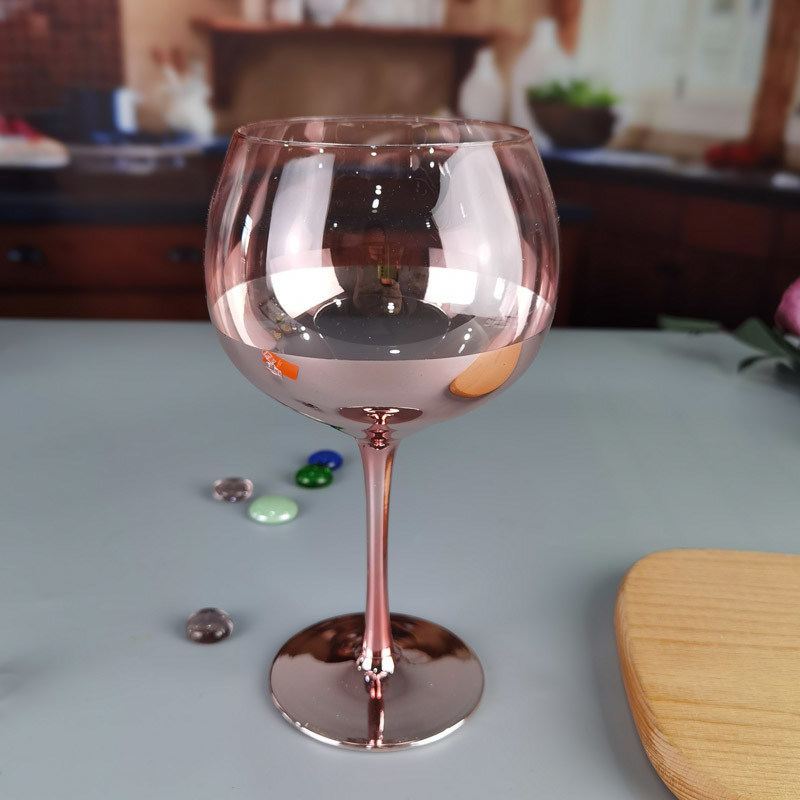 جودة 11cm Dia 2pk Pink Gin Glasses Ion Plated Balloon Crystal Wine Glass مصنع