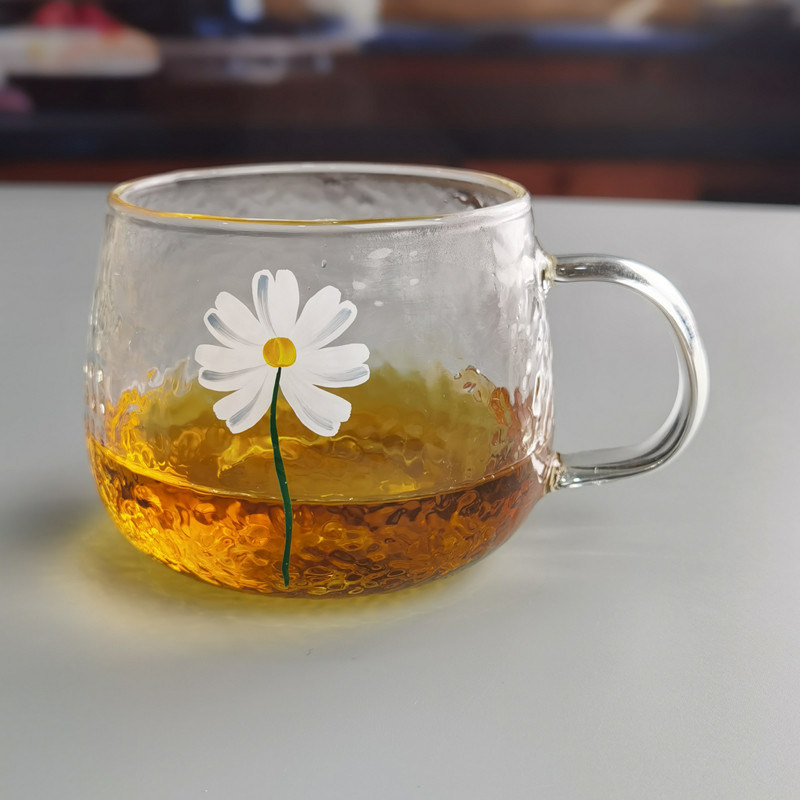 جودة Borosilicate Hammered Texture Tumbler Drinking Glasses With Golden Rim مصنع