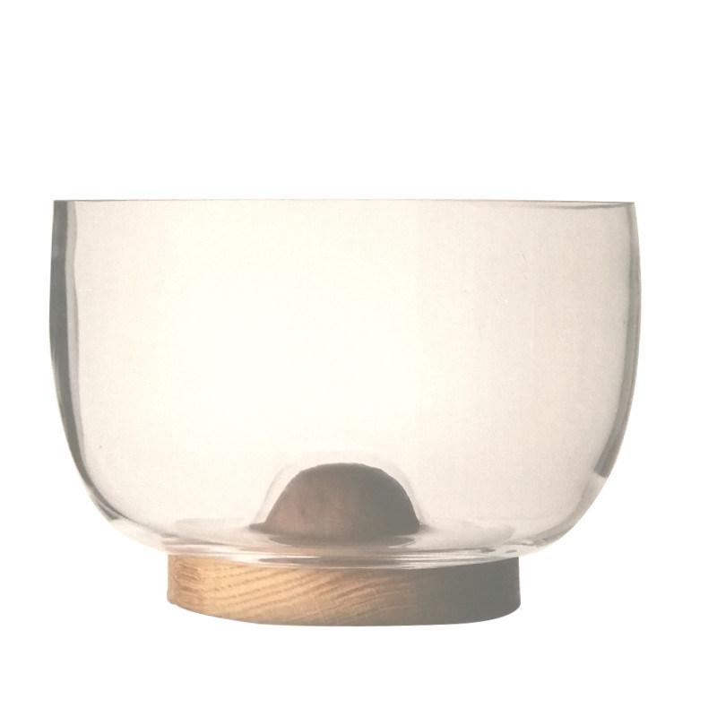 جودة 9" crystal salad bowl with solid wood stand peak bottom مصنع