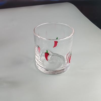 جودة 14oz Chili Decorative DOF Glass Heart Shape Water Tumbler Glasses Mexico Rock Glass Cup for Wedding Party Gift مصنع