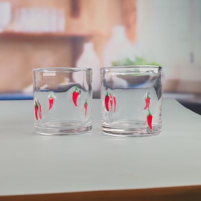 جودة 14oz Chili Decorative DOF Glass Heart Shape Water Tumbler Glasses Mexico Rock Glass Cup for Wedding Party Gift مصنع