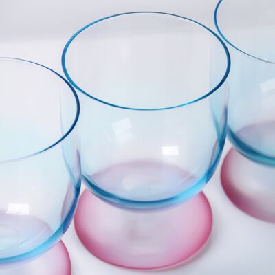 جودة Handblown Crystal Wine Glass Goblet with Two-color Gradient and Frosted Base for 300ml Wine Cocktail & Home Decor مصنع