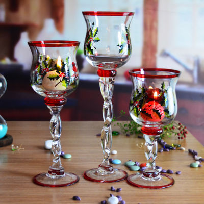 جودة Glass Candle Holders For Christmas مصنع