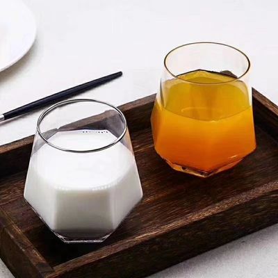 جودة Diamond Geometric Gold Rim Crystal Glass Tumblers , Glass Drinking Cup مصنع