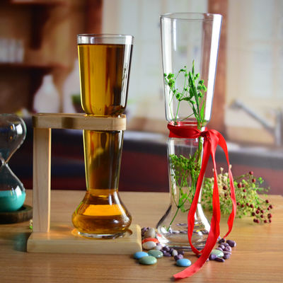 جودة Craft Beer Glasses With Wooden Stand مصنع
