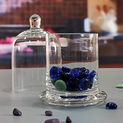 جودة Customized Color Glass Cloche Jar with Bell Dome Glass Lid For Candle Wax مصنع