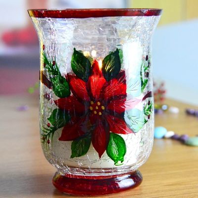 جودة Ice Crack Classic American Glass Hurricane Candle Holder مصنع