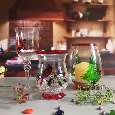 جودة Ice Crack Classic American Glass Hurricane Candle Holder مصنع