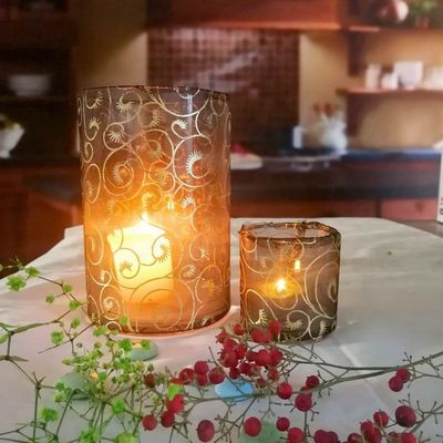 جودة Decorative Handmade Silk Sleeve Coat Cylinder Candle Holders مصنع