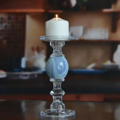 جودة Crystal 3 Size Long Stem Candle Holders With Marble Planet مصنع