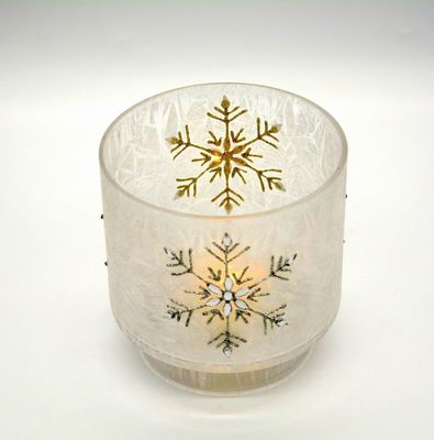 جودة Snow Flake Glass Candle Holders مصنع