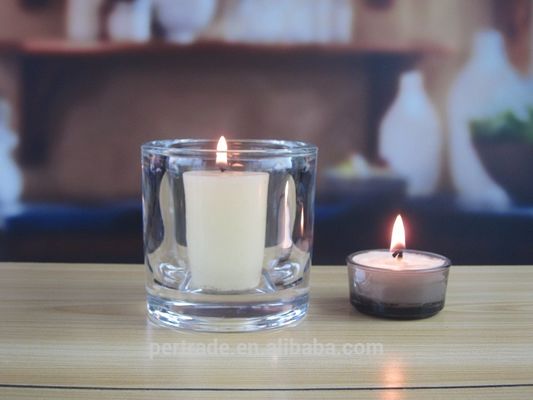 جودة Thick Wall Glass Cylinder Candle Holders For Table Decoration مصنع