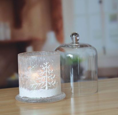 جودة Frost Glass Candle Holders , Glass Cylinder Candle Holders For Holiday Decoration مصنع