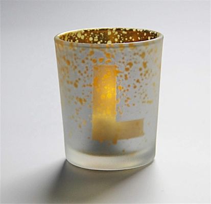 جودة Electroplated Matte Glass Candle Holders With Morden Pattern مصنع