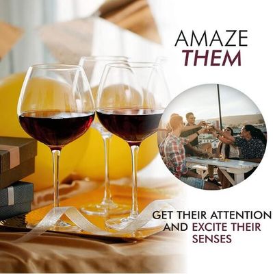 جودة Mouthblown Large Size 750ml Stemed Crystal Wine Glasses , Crystal Red Wine Glasses مصنع